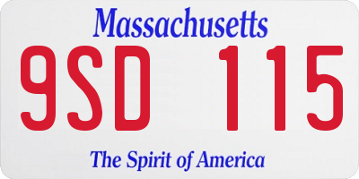 MA license plate 9SD115