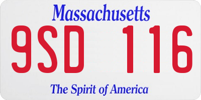 MA license plate 9SD116