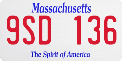 MA license plate 9SD136