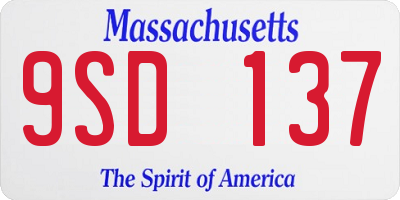 MA license plate 9SD137