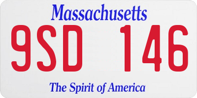 MA license plate 9SD146
