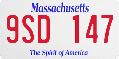 MA license plate 9SD147