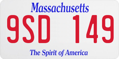 MA license plate 9SD149