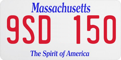 MA license plate 9SD150
