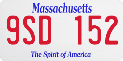 MA license plate 9SD152