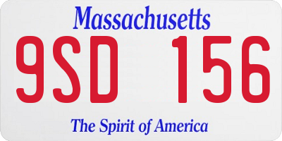 MA license plate 9SD156