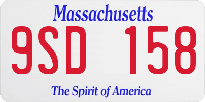 MA license plate 9SD158