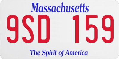 MA license plate 9SD159