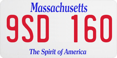 MA license plate 9SD160