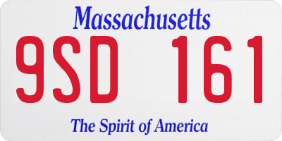 MA license plate 9SD161