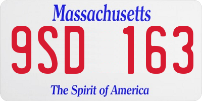 MA license plate 9SD163