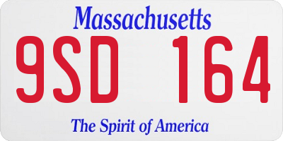 MA license plate 9SD164