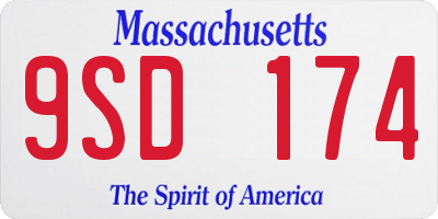 MA license plate 9SD174