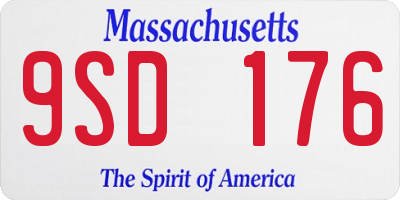 MA license plate 9SD176
