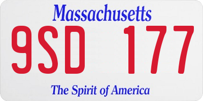MA license plate 9SD177