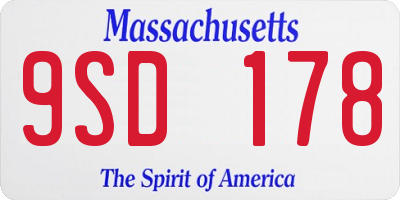 MA license plate 9SD178