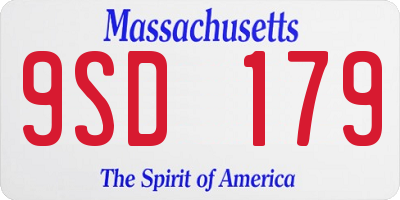 MA license plate 9SD179