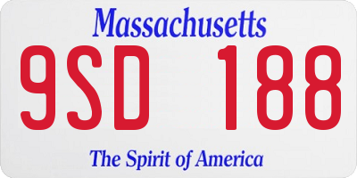 MA license plate 9SD188