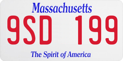 MA license plate 9SD199