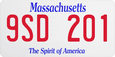 MA license plate 9SD201
