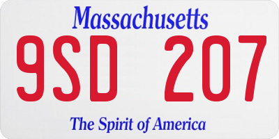 MA license plate 9SD207