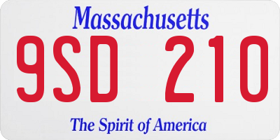 MA license plate 9SD210