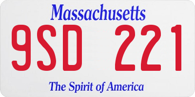 MA license plate 9SD221