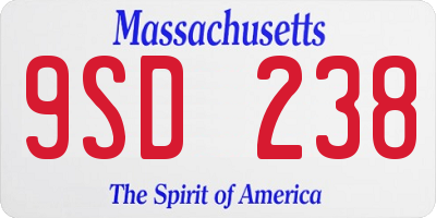 MA license plate 9SD238