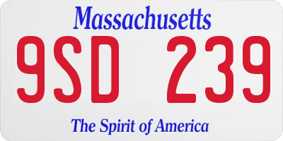 MA license plate 9SD239