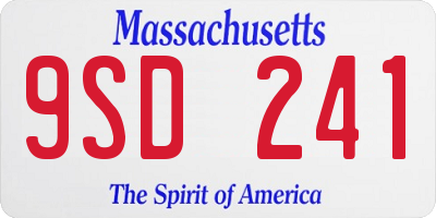 MA license plate 9SD241