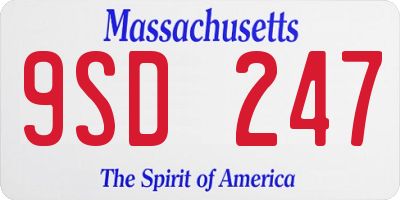 MA license plate 9SD247
