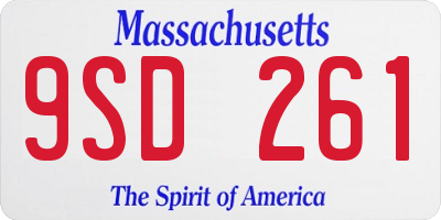 MA license plate 9SD261