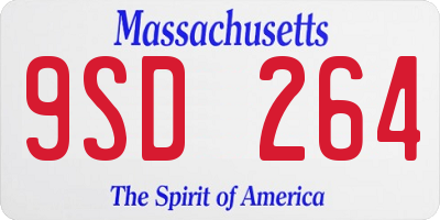 MA license plate 9SD264