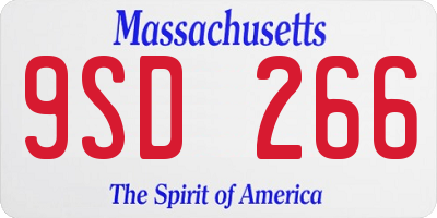 MA license plate 9SD266
