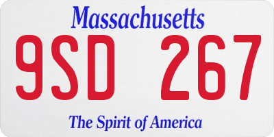 MA license plate 9SD267