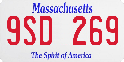 MA license plate 9SD269
