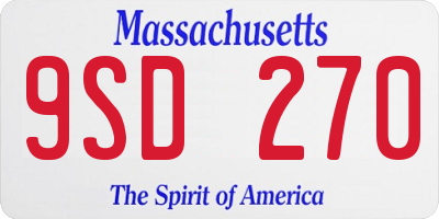 MA license plate 9SD270