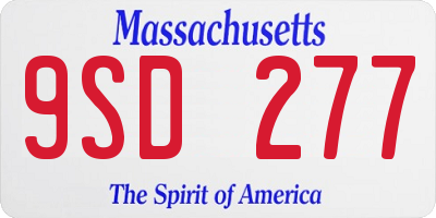 MA license plate 9SD277
