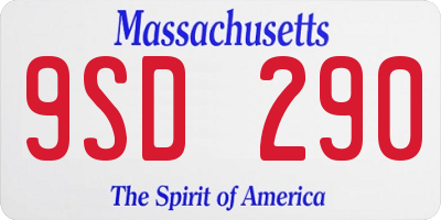 MA license plate 9SD290