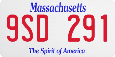MA license plate 9SD291