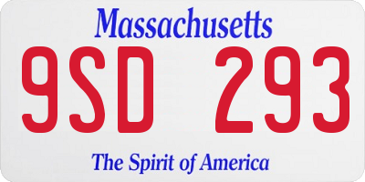 MA license plate 9SD293