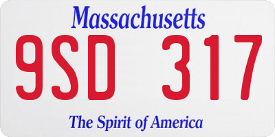 MA license plate 9SD317
