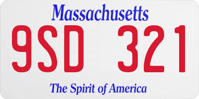 MA license plate 9SD321