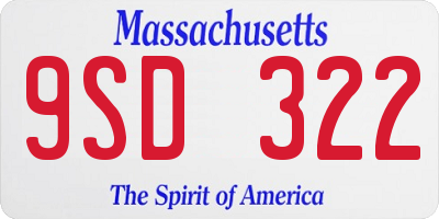 MA license plate 9SD322