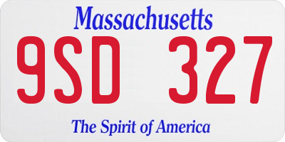 MA license plate 9SD327