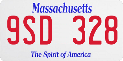 MA license plate 9SD328