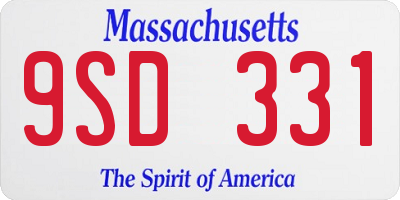 MA license plate 9SD331