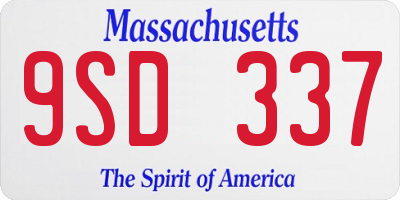 MA license plate 9SD337