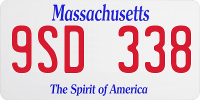 MA license plate 9SD338