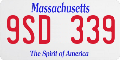 MA license plate 9SD339
